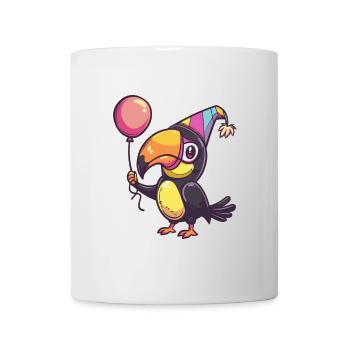 Toucan oiseau anniversaire bande dessinée - Mug blanc - blanc - Devant