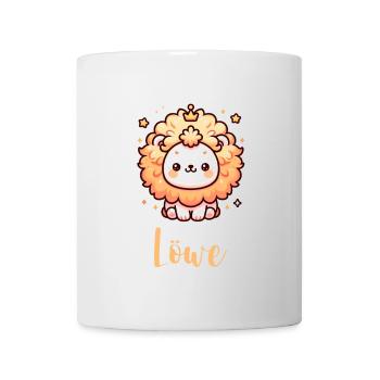 Löwe Design für Sternzeichen Fans – Kawaii Motiv - Tasse - Weiß - Vorne