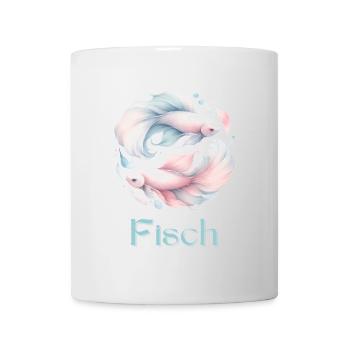 Elegantes Fische Sternzeichen Aquarell Geschenk - Tasse - Weiß - Vorne