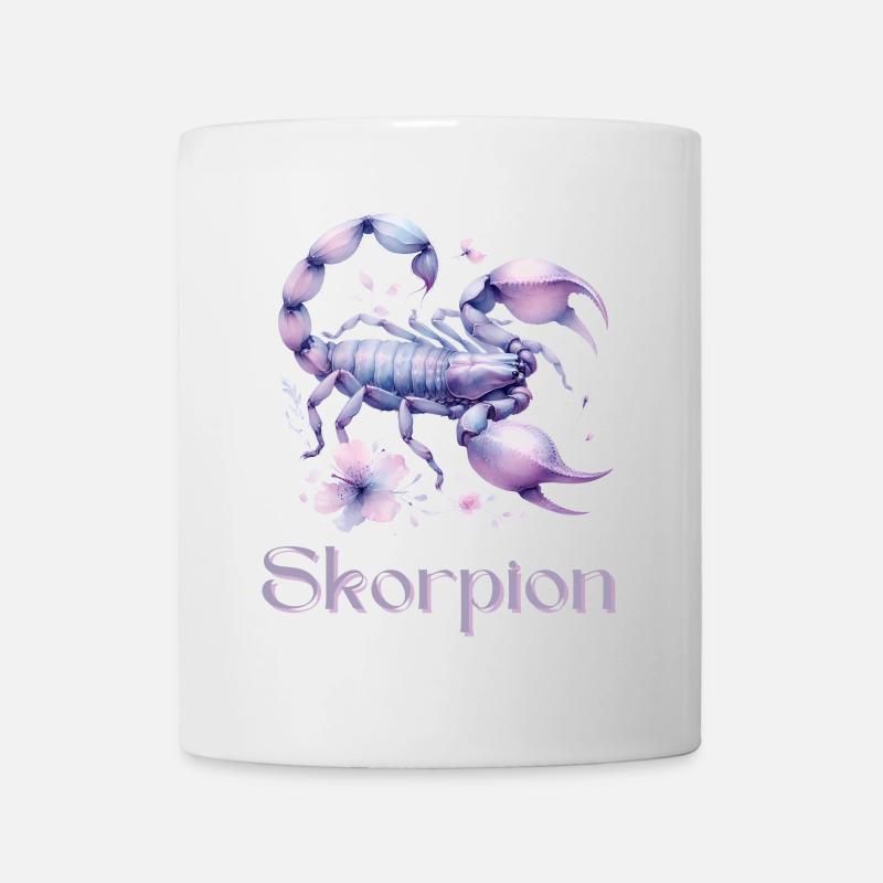 Elegantes Skorpion Sternzeichen Aquarell Geschenk - Tasse - Weiß