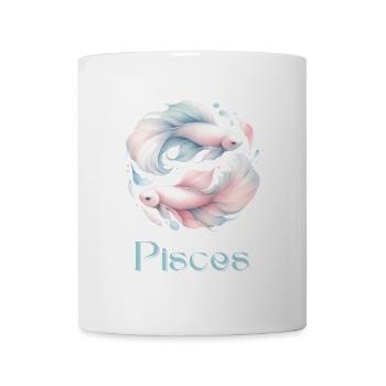Elegantes Pisces Sternzeichen Aquarell Geschenk - Tasse - Weiß - Vorne