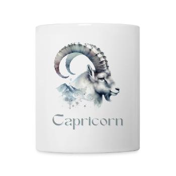 Elegantes Capricorn Sternzeichen Aquarell Geschenk - Tasse - Weiß - Vorne