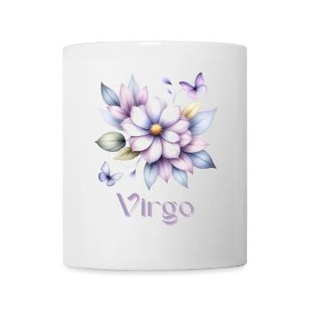 Elegantes Virgo Sternzeichen Aquarell Geschenk - Tasse - Weiß - Vorne