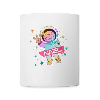 NAEL - Beau nom de garçon avec astronaute mignon - Mug blanc - blanc - Devant