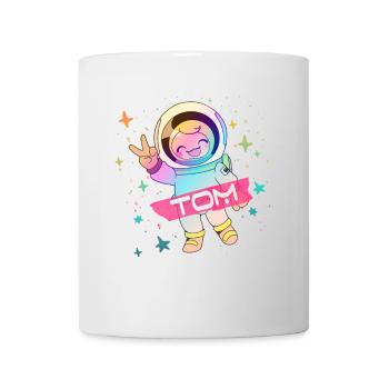 TOM - Beau nom de garçon avec astronaute mignon - Mug blanc - blanc - Devant
