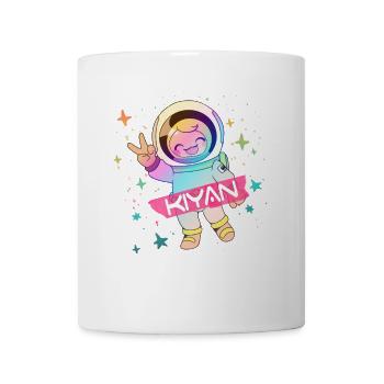 KIYAN - Beau nom de garçon avec astronaute mignon - Mug blanc - blanc - Devant