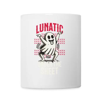Lunatic Under The Sheet Funny Ghost Design - Mug - white - Front