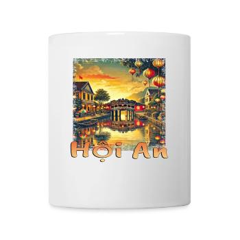 Hoi An Vietnam Old Town Sunset Grunge - Mug - white - Front