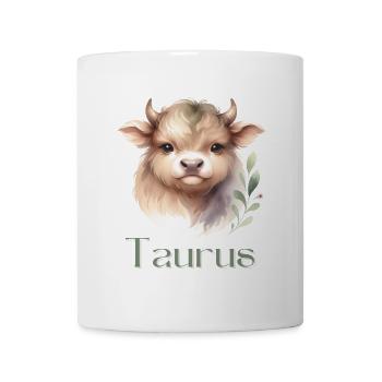 Élégant Taureau zodiaque aquarelle cadeau - Mug blanc - blanc - Devant
