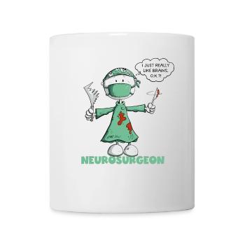 neurochirurgien disant chirurgien bâton figure dessin animé - Mug blanc - blanc - Devant