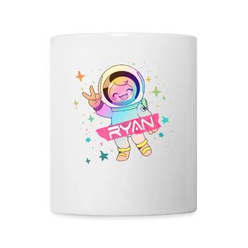 RYAN - Schöner Jungen Name mit süßem Astronaut - Tasse - Weiß - Vorne