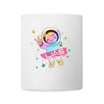 LIAS - Beau nom de garçon avec astronaute mignon - Mug blanc - blanc - Devant