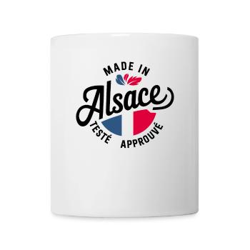 Hergestellt im Elsass Geprüft Zugelassen Elsässisch Elsässisch - Tasse - Weiß - Vorne