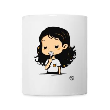 Cute cartoon girl with sweets - Mug - white - Front