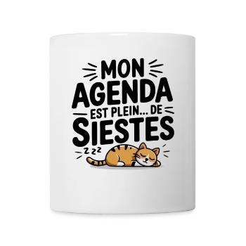 Meine Agenda ist voll von Nickerchen, Humor, Nickerchen, Katze - Tasse - Weiß - Vorne