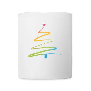 Regenbogen Weihnachtsbaum Aquarell - Tasse - Weiß - Vorne