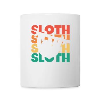 Faultier Retro Text Braunkehlige Pilosa Folivora - Tasse - Weiß - Vorne