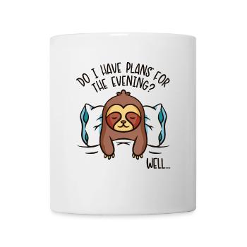 J’ai des projets pour le soir à gorge brune - Mug blanc - blanc - Devant