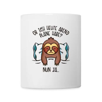 Ich Habe Heute Abend Pläne Folivora - Tasse - Weiß - Vorne