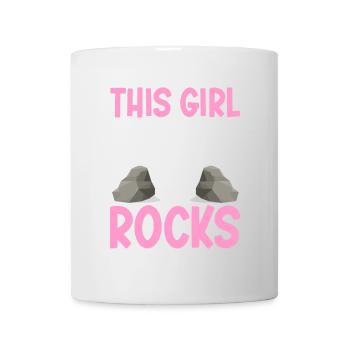 Cette fille s’arrête pour les roches géologue géologique - Mug blanc - blanc - Devant