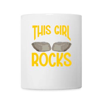 Cette fille s’arrête pour les roches géologue géologique - Mug blanc - blanc - Devant