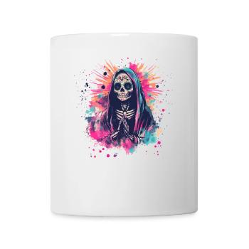 Praying skeleton with bright colors - Mug - white - Front