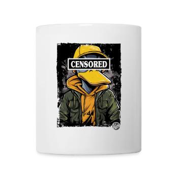 Streetwear-Hoodie zensierte Ente - Tasse - Weiß - Vorne