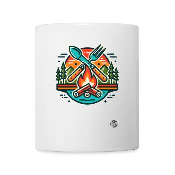 Camping cutlery and campfire food - Mug - white - Front