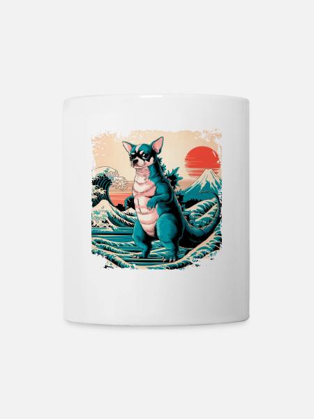 Funny Monster Chihuahua Dogzilla Anime Manga Japan - Mug - white