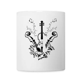 Doppelpinsel Silhouette Kunstwerk - Tasse - Weiß - Vorne