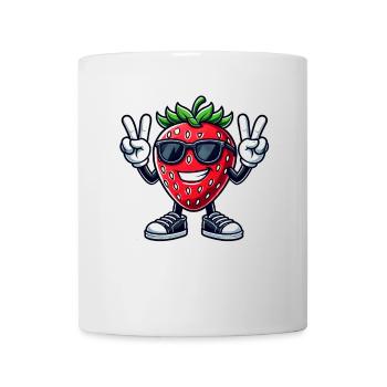 fraise sucrée dessin animé fruit de la paix fruité - Mug blanc - blanc - Devant