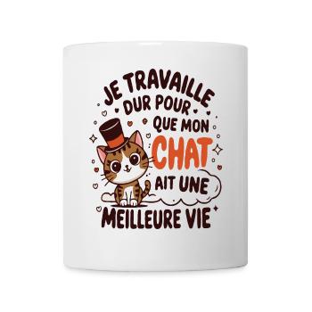Idée cadeau humour design chat mignon - Mug blanc - blanc - Devant