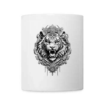 Tiger Streetwear-Shirt mit futuristischem Design - Tasse - Weiß - Vorne