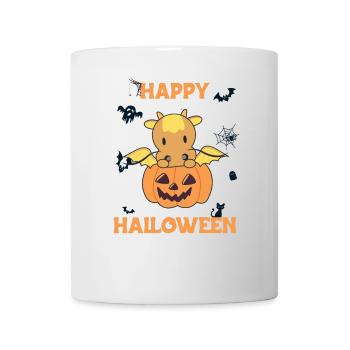 Dragon en citrouille Dragon mignon Joyeux Halloween - Mug blanc - blanc - Devant