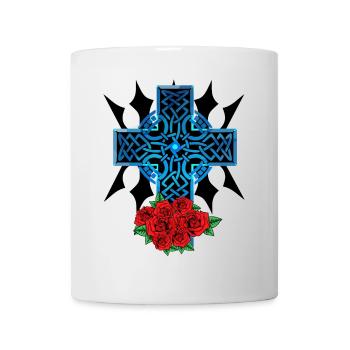 Halloween Croix Croix Crucifix Roses Mort Au-delà - Mug blanc - blanc - Devant