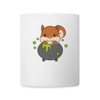 Eichhörnchen Happy Halloween Hexenkessel - Tasse - Weiß - Vorne