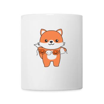 Fox Happy Halloween Citrouille Fantôme Costume - Mug blanc - blanc - Devant