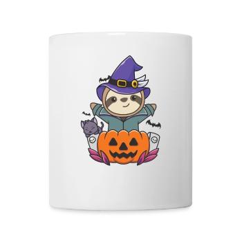 Sloth Happy Halloween Pumpkin Bat - Mug - white - Front