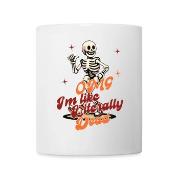 Lustiger Halloween Spruch Omg Im Dead Retro - Tasse - Weiß - Vorne