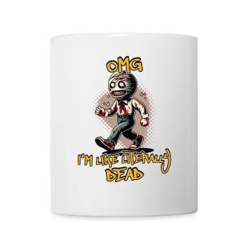 Lustiger Halloween Spruch Omg Im Dead Retro - Tasse - Weiß - Vorne