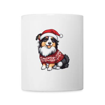 Border Collie Chien Noël - Mug blanc - blanc - Devant