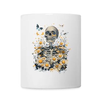Fleurs squelettes - Mug blanc - blanc - Devant