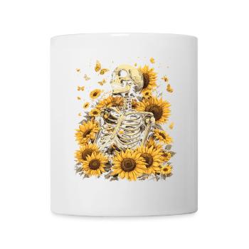 Fleurs squelettes - Mug blanc - blanc - Devant