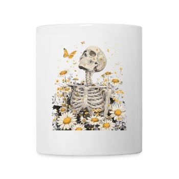 Fleurs squelettes - Mug blanc - blanc - Devant