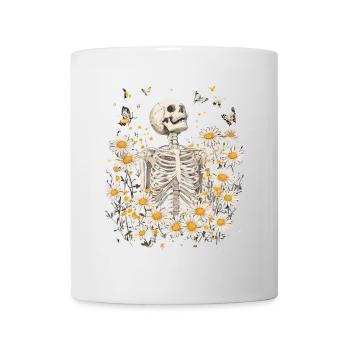Fleurs squelettes - Mug blanc - blanc - Devant