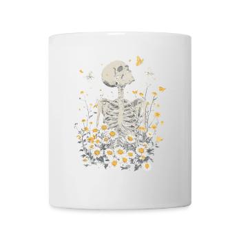 Fleurs squelettes - Mug blanc - blanc - Devant