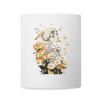 Fleurs squelettes - Mug blanc - blanc - Devant