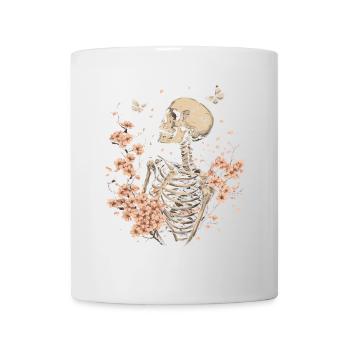 Fleurs squelettes - Mug blanc - blanc - Devant