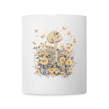 Fleurs squelettes - Mug blanc - blanc - Devant