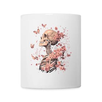 Fleurs squelettes - Mug blanc - blanc - Devant